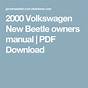 Volkswagen Beetle Owners Manual Free Download