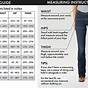 Size Chart For Wrangler Jeans