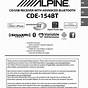 Alpine Cde 154bt Owner's Manual