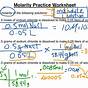 Molarity Worksheet 1 Answer Key Chemistry