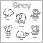 Color Gray Worksheet For Kindergarten