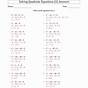 Quadratic Equations Worksheet Algebra 2