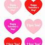 Valentine's Day Hearts Cutouts Printable