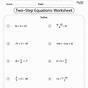 Two Step Equation Worksheets