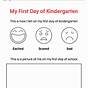 First Day Of Kindergarten Worksheets