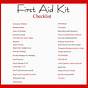 Car First Aid Kit Checklist