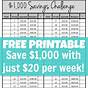 Printable 1000 Savings Challenge