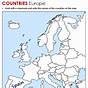 Europe Countries Worksheet