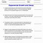 Exponential Growth And Decay Word Problems Worksheet