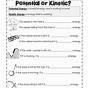 Kinetic And Potential Energy Worksheet