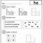 He Sight Word Worksheets