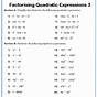Factoring Quadratics Worksheets Answers