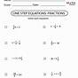 One-step Equations Worksheets