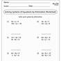 Free Systems Of Equations Worksheets