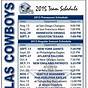 Printable Dallas Cowboys Schedule