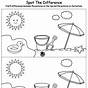 Difference Worksheet For Kindergarten