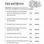 Fact And Opinion Worksheet 4th Grade