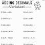 Adding With Decimals Worksheets