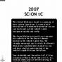 Scion Tc 2007 Owners Manual