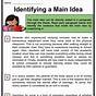 Identifying Main Idea Worksheet