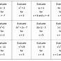 Evaluating Algebraic Expressions Answer Key