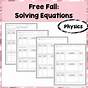 Free Fall Worksheets Answers Physics