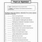 Fact And Opinion Worksheet