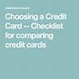Comparing Credit Cards Worksheet