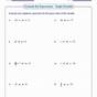 Evaluating Algebraic Expression Worksheets