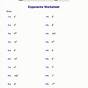 Evaluating Expressions With Exponents Worksheets