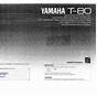 Yamaha T 85 Owner's Manual