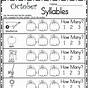 Syllable Worksheets First Grade