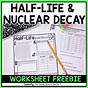 Nuclear Chemistry Half Life Worksheet