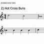 Hot Cross Buns Flute Finger Chart