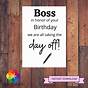 Printable Birthday Cards For Boss