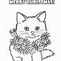 Printable Christmas Cat Coloring Pages