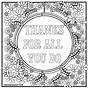 Thank You Coloring Pages Printable