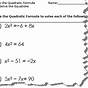Solve Quadratic Equation Worksheet