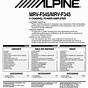 Alpine Mrv F352 Owner's Manual