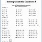 Solving Quadratic Equations Worksheet With Answers