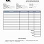 Mechanic Invoice Template Pdf