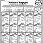 First Grade Author's Purpose Worksheet