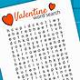 Valentines Word Search Printable