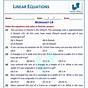 Fifth Grade Linear Equations Worksheet