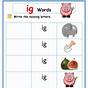 Ig Word Family Worksheets