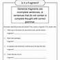 Fixing Sentence Fragments Worksheet