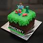 Round Minecraft Cake Design