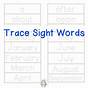 Trace Sight Words Worksheets