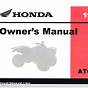 Honda Atv Owners Manual