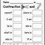 Contraction Worksheet 3rd Grade